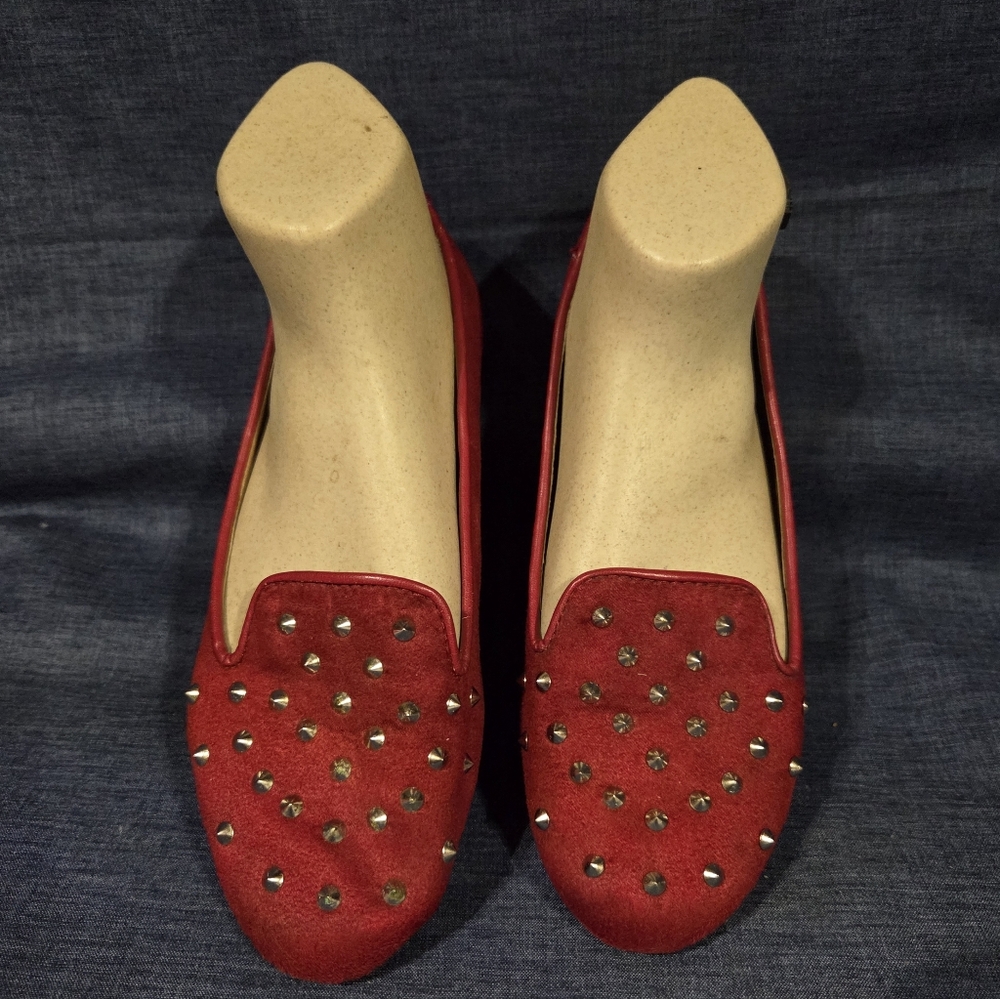 Cato Red Flat Shoes Size 8W
